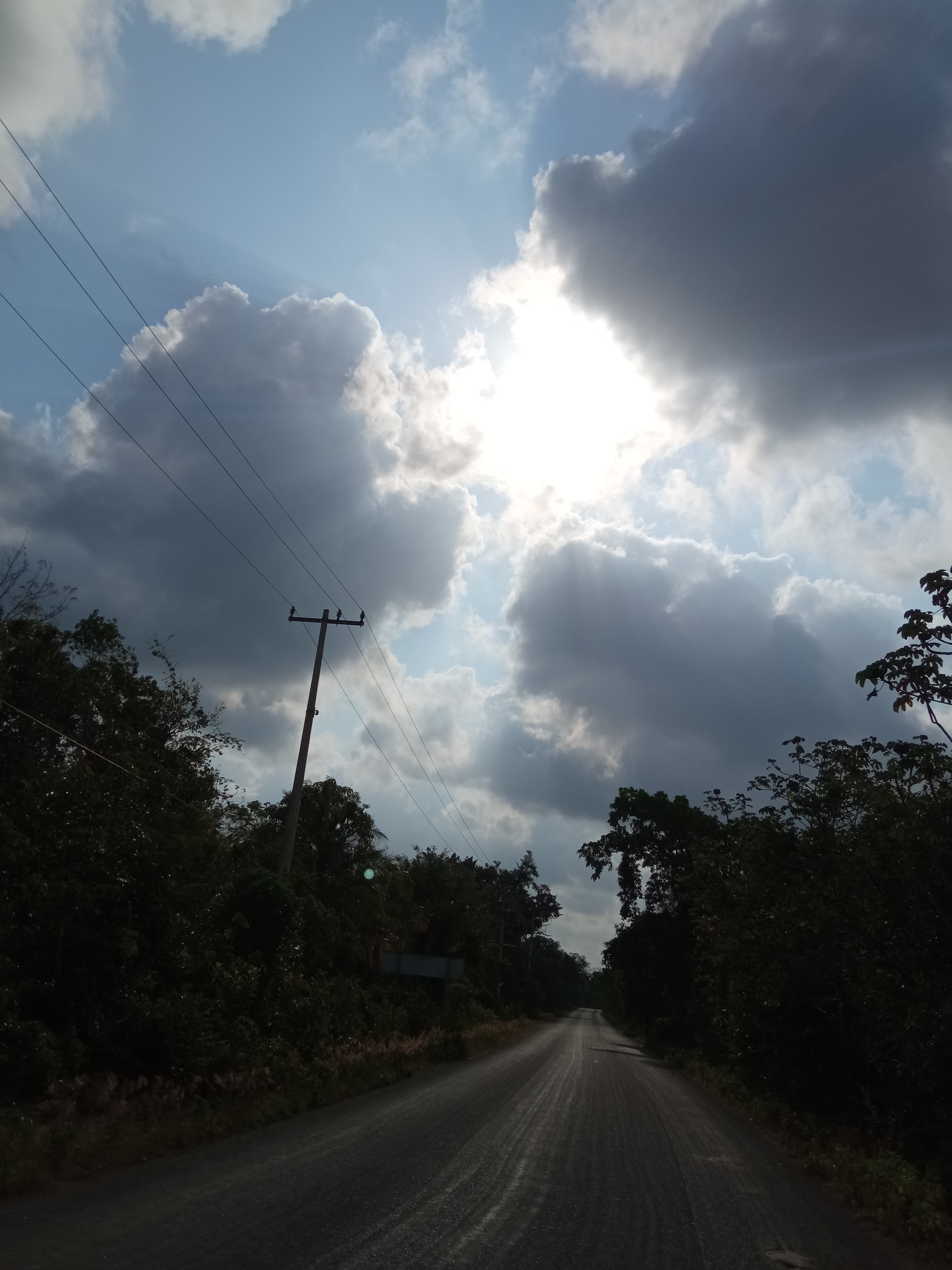 Camino hacia los cenotes con cielo dramático — Ruta de los Cenotes